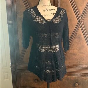 New Directions Dark Navy Asymmetrical top in excellent condition